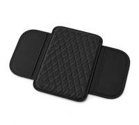 Car Armrest Cushion with Slim NonSlip Side Pockets, Black Universal Centre Console Cover Pad, Heat Resistant Auto Arm Rest Protector for Driving Fatigue