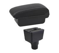 Car Armrest For Ecosport 2018 2019 2020 2021 Armrest Box Leather Arm Rest Center Console Storage USB Car Accessory(B1 White Line)