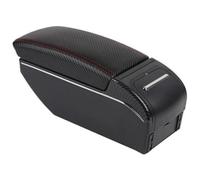 Car Armrest For Land For Rover For Freelander 2 Car Elbow Rest With USB Armrest Box Parts Center Console Storage Space(Fiber Red Line)