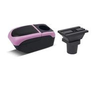 Car Armrest Interior Parts Special Retrofit Car Armrest Center Storage Box USB Cup Holder For Toyota Aqua Seat Armrest(Black-pink)