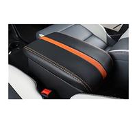 Car Armrest Mat Center Console Armrest Cushion Armrests Storage Box Cover Pad PU For MG 4 EV 2022 For Mg 4 EH32 2023(Black orange)