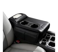 Car Armrest Organizer - Car Accessories & Interior Organizers - Multifunctional Faux Leather Armrest Cushion with Cup Holder for Camper Van Truck Sedan