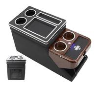 Car Armrest Organizer FOR KIA For Sedona For Carnival 2021+The Second Row Of Business Handrails Vehicle Mobile Armrest Storage Box(E - Blackwireless)