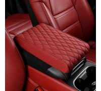 Car Armrest Pad for Hyundai i10/i10 N-Line/i20/i20 N/i20 Coupe, Waterproof and Scratch-resistant Center Console Leather Pad, Interior Protection Cover,Red