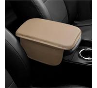 Car Armrest Pad PU Leather Breathable Center Console Box Cover Armrest Box Cover For VW For Golf 4 5 6 7 8 Mk5(Beige-a)