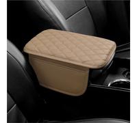 Car Armrest Pad PU Leather Breathable Center Console Box Cover Armrest Box Cover For Vw For Passat B5 B6 B7 B8 CC(Beige)