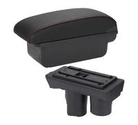 Car Armrest Seat Box Cover For C2 For C3 Armrest Box Car Storage Cup Holder Modification Accessories(C1 Black Red No Usb)