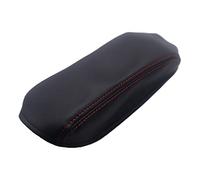 Car Armrest Storage Box Car Center Console Armrest Box Cover Microfiber Leather With Red Stitching Protection Pad for Toyota for Corolla 2014-2017(Black-red line)