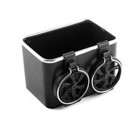 Car Armrest Storage Box,Car Tissue Organiser with Water Cup Holders,Separate Space Armrest Box,Car Armrests Organizer,Universal Foldable DIY Cars Seat Tray Organizer (Black)