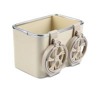 Car Armrest Storage Box,Car Tissue Organiser with Water Cup Holders,Separate Space Armrest Box,Car Armrests Organizer,Universal Foldable DIY Cars Seat Tray Organizer (Beige)