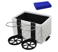 Car Armrest Storage Box,Car Tissue Organiser with Water Cup Holders,Separate Space Armrest Box,Large Capacity Car Multifunctional Drawer Box Between Car Seat, Universal Foldable DIY Cars Seat Tray E