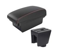Car Armrest Storage Box For Chevrolet For Aveo T250 2005-2012 Car Center Console Armrest Storage Box(B1 Black red 3 USB)