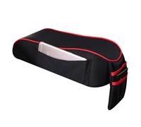 Car Armrest Storage Box The Universal Soft Car Vehicle Central Armrest Box Cover Pad Heighten Cushion with Pockets wear-resistant(Black Red)