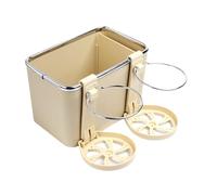 Car Armrest Storage Box with 2 Cup Holders,Car Tissue Organiser with Water Cup Holders,Separate Space Armrest Box,Car Armrests Organizer,Universal Foldable DIY Cars Seat Tray Organizer-Beige