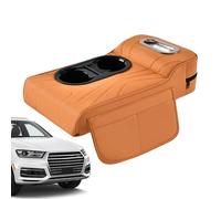 Car Armrest Storage Container, Leather Armrest Cushion and Reinforcement Pads, Cover for the Centre Console with Cup Holder - For Vehicles Such As SUV, Truck, Car And
