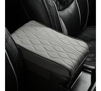 Car Armrest Storage Cushion for MG HS 2018-2025, Universal Leather Center Console Covers Box Protector Pad Interior Accessories for Suv Truck Vehicle, E/Gray