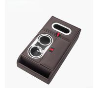 Car Armrest Storage Cushion with Integrated Cup Holders and Tissue Box, Ideal for Road Trips (Curry Color)