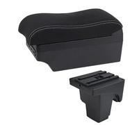 Car Armrests Box Console Storage Box, For Focus 3 Mk3 2011-2020 Car Armrest Box- Leather Interior Storage Box Accessories(E2 White Line)