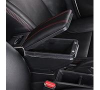 Car Armrests Car Armrest Box For Ford For Fiesta MK7 2009-2019 Centre Console Box With Cup Holder Car Retrofit Interiors Accessories (Color : A Black Red)