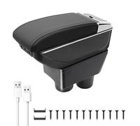 Car Armrests For Nissan Versa 2012-2019, Centre Consoles For Car, Double Storage Space With Cup Holder, 7 Usb Ports, Rear Utility Box, Easy Assembly