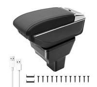 Car Armrests For Nissan Versa 2020-2024, Centre Consoles For Car, Double Storage Space With Drink Holder, 7 Usb Ports, Rear Utility Box