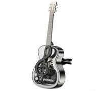 Car Aromatherapy Diffuser with Guitar Design for Air Outlet Using Plant Extract Essential Oils for Freshness (black)
