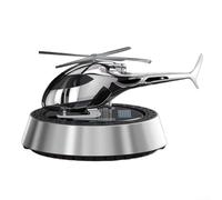 Car Aromatherapy Ornament Using Solar Power Featuring Silent Rotating Aircraft Design and Replaceable Fragrant Tablets (Silver)