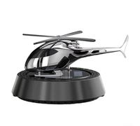 Car Aromatherapy Ornament Using Solar Power Featuring Silent Rotating Aircraft Design and Replaceable Fragrant Tablets (Black)