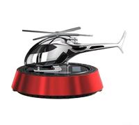 Car Aromatherapy Ornament Using Solar Power Featuring Silent Rotating Aircraft Design and Replaceable Fragrant Tablets (Red)