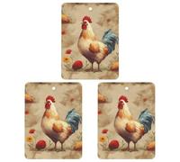 Car Aromatherapy Tablets Art Chicken Animal Painting Printed Hanging Car Freshie Automotive Air Fresheners