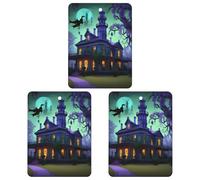 Car Aromatherapy Tablets Black Haunted Mansion Printed Car Interior Decoration Accessories