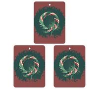 Car Aromatherapy Tablets Candy Canes in A Circle Printed Car Interior Decoration Accessories