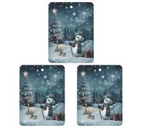 Car Aromatherapy Tablets Car Air Fresheners Snowman Dark Maroon Printed Hanging Fragrance Tablets for Car Interior Decor