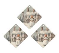 Car Aromatherapy Tablets Car Air Fresheners Snowman Holding A Broom Printed Hanging Fragrance Tablets