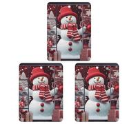 Car Aromatherapy Tablets Car Air Fresheners Snowman Outside The Window Printed Hanging Fragrance Tablets for Car Interior Decor