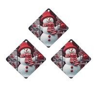 Car Aromatherapy Tablets Car Air Fresheners Snowman Outside The Window Printed Hanging Fragrance Tablets