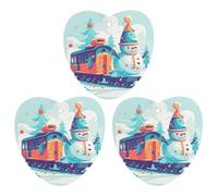Car Aromatherapy Tablets Car Air Fresheners Snowman Sitting on The Train Printed Aromatherapy Tablets
