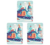 Car Aromatherapy Tablets Car Air Fresheners Snowman Sitting on The Train Printed Hanging Fragrance Tablets for Car Interior Decor