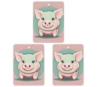 Car Aromatherapy Tablets Cute Long Ear Pig Printed Car Interior Decoration Accessories