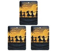 Car Aromatherapy Tablets Five Silhouettes of Hawaiian Dance Printed Hanging Car Freshie Automotive Air Fresheners