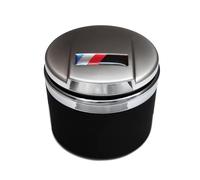 Car Ashtray for BMW 1/3/5/7 Series and X1/X3/X5/X6, with LED Light and Lid, Detachable and Portable (Matt Silver)