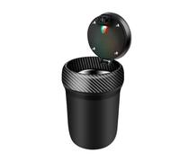 Car Ashtray for BYD Dolphin Surf 2025 with Lid Smoking Smokeless Cylinder Cup Holder Vehicles Trash Can,Basic Model-Carbon Fiber