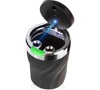 Car Ashtray for Ford Fusion Europe Hatchback 2002-2012- Portable Travel Cigarette Holder - LED Light with Flip Lid - Self Extinguishing Ash Tray