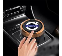Car Ashtray for Volvo C30 C70 S80 S90 V40 V60 V90 Automobile Smokeless Portable Multifunctional Ashtray With LED Lights Interior Outdoor Cup Holder Parts,Goldstyle