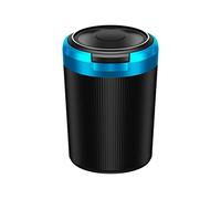 Car Ashtray, MASO ashtray with lid, Ashtray with LED Light, Fireproof Smokeless Cigarette Ashtray,Black&Blue