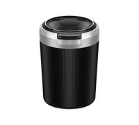 Car Ashtray, MASO ashtray with lid, Ashtray with LED Light, Fireproof Smokeless Cigarette Ashtray,Black&Grey