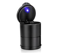 Car Ashtray, Portable Ashtray With Lid Smell Proof, 3D Automatic LED Light, Sealed, High Temperature Resistant, Detachable, Large Capacity Cigarette Butt Container(1pcs)