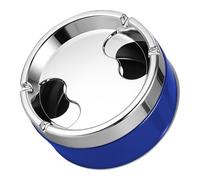 Car Ashtray,Stainless Steel Round Ashtray for Car,Windproof Ashtray with Rotating Lid,Portable Ash Tray Smell Proof,Detachable Car Ash Tray,Smokeless Outdoor Indoor Ashtrays for Car Office (Blue)