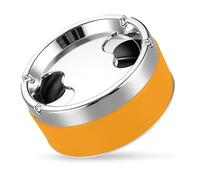 Car Ashtray,Stainless Steel Windproof Ashtray for Car,Portable Ashtray with Rotating Lid Smell Proof,Smokeless Outdoor Indoor Ashtray,Portable Ash Tray for Car Van Home Office,Modern Style (Yellow)