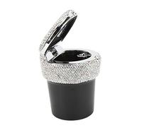 Car Ashtray, Universal Smokeless Ashtray Ashtray With Lid Portable Ashtray with LED Light Indicator for Auto Car(white)